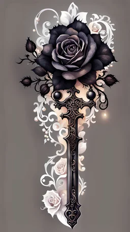 watercolor drawing gothic key, black lace, pearls, black roses, on a white background, Trending on Artstation ::{creative commons}:: Illustration :: Color Grading:: Filmic, Nikon D750, Brenizer Method, Perspective, Depth of Field, F/2.8, Lens Flare, Tonal Colors, 8K, Full-HD, ProPhoto RGB, Perfectionism, Rim Lighting, Natural Lighting, Soft Lig