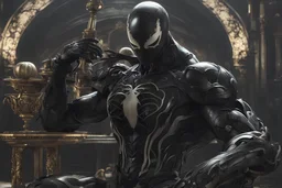Venom machine in nier automata artstyle, halloween them, , close picture, fantasy world, intricate details, highly detailed, high details, detailed portrait, masterpiece,ultra detailed, ultra quality