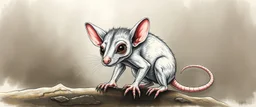 rat gremlin , airbrush and pen outline