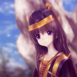 Anime girl cute neck head portrait, warrior costume, village, meditation, 8k quality