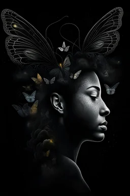 Metamorphosis. Metaphors, dark matter, illusions. Illustrate. Transparent, mental transformation