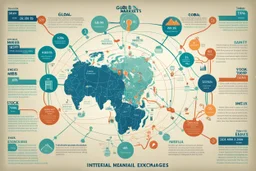 An infographic showing the interconnectedness of global financial markets, including stock exchanges, commodity markets, and bond markets.