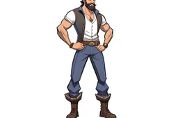 game charachter design, his name is Paulo, Brazilian, full body, simple, muscled, perfectly drawn, detailed, no background,centered