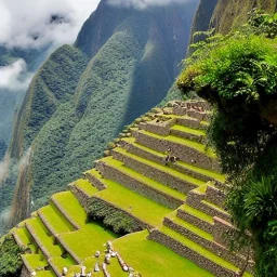 machupicchu , monet style, details, radiant, panoramic