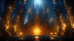 ancient technological civilization major, glowing runes minor, floating structures, realistic magical feel, realism, distinct structures and discrete lighting, , transformer movie themed