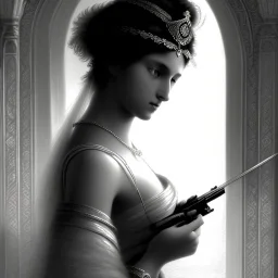 a beautiful young woman playing video games, Gustave Doré black and white illustration, perfect eyes, beautiful face