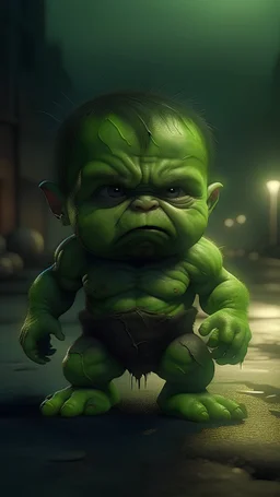 Baby hulk zombie surreal 8K image
