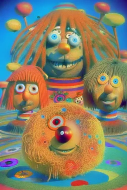 The characters from magic roundabout on acid