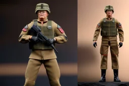 Angry G.I. Joe toy doll soldier nylon Donald Trump, gun,boots, helmet, Trump face details