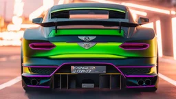 Bentley Paragon R ultimate need for speed tuning Mansory Cyberpunk 2077 neon Style Rear View, Super Detailed, desktop wallpaper, 4K