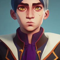 Portrait of a 9 year old warlock boy with beautiful eyes Nick Harris style