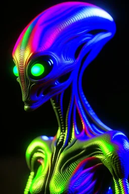 rainbow alien ,3d 4k octane render, smooth, sharp focus, highly detailed, unreal engine 5,