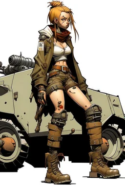 tank girl big boots reslistic sit on mechanic sputnik sphere vehicule