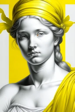 Neoclassicism greel woman realistic yellow white sea