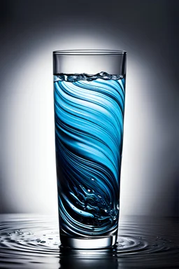 vortex water in a glass recipient