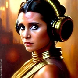 portrait beautiful face Princess Leia Organa,busty,ancient metal armor balanciaga fashion clothe painting by gaston bussiere, greg rutkowski, yoji shinkawa, yoshitaka amano, tsutomu nihei, donato giancola, tim hildebrandt, oil on canvas, cinematic composition, extreme detail,fit full head inside picture,16k