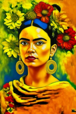 mexican cote d'azur woman yellow mexican frida kalho