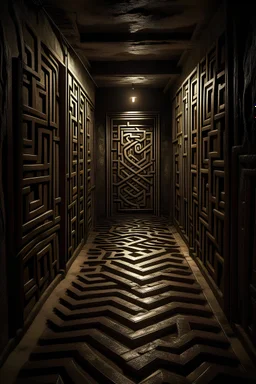 entrance of a spooky maze left right path