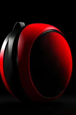 portable speaker, form inspired by flora and fauna , architecture form, modern design style and black and red color