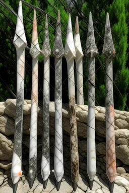 archery arrows marble and granite