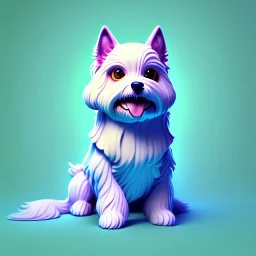 isometric clean art of super cute dog, soft lighting, soft pastel gradients, high definition, 3d icon clay render, blender 3d