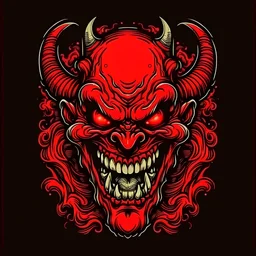 Create demon/devil t-shirt print in cartoon style