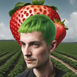 the infamous mutant strawberry-man with green pixie-cut hair