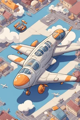 background, cartoon, top down plane