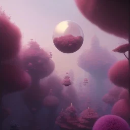 pixar style, volumetric pink sky environment and background, volumetric lighting, dramatic lighting, realistic painting of a glas, transparent sphere full with marmelade, detailed digital painting, extreme dense and fine, anime, ornate, colour-washed colors, elegant, small minutiae, tiny features, particulars, centered, smooth, sharp focus, renderman gofur render, 8k, uhd, detailed eyes, realistic shaded volumetric lighting, caustics, backlight