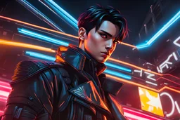 Levi in 8k sci-art drawing style, levi custom, neon, highly detailed, high details, detailed portrait, masterpiece,ultra detailed, ultra quality