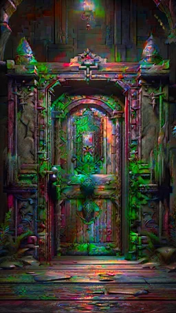 A magic door opening to one native a, high quality, high details , 8k, hyper realistic, magic style ,