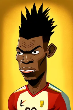 Jeremy Doku Belgian-Ghanaian footballer ,cartoon 2d