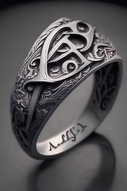 ring Engraved 'A' letter