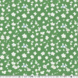 repeating flowers with moon and stars green