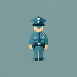 minimalistic character. policeman