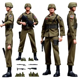 G.I. Joe toy doll army soldier Donald Trump face, guns ,boots, helmet