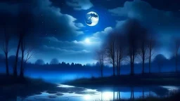 awesome moonlit night landscape