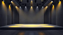 empty modern art stage with gray dark yellow blueish violet theme 3d recursive fractal background modern dynamic multy color lights,modern decoration
