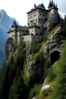 Castle made on the side of a big Mountain