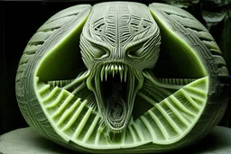 H R Giger watermelon carving