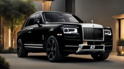 Rolls Royce Cullinan mixed with Black Matte Color No Reflection, Super Detailed, desktop wallpaper, 4K