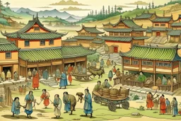 اشخاص وبيوت من الصين القديمه