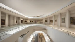 Museum ceiling, modern style, natural lighting