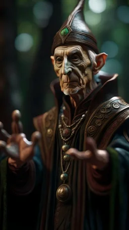 portrait of elf priest signaling you to obey your master, shot on Hasselblad h6d-400c, zeiss prime lens, bokeh like f/0.8, tilt-shift lens 8k, high detail, smooth render, down-light, unreal engine, prize winning