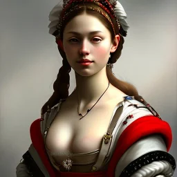 Portrait of a beautiful busty woman Caravaggio style