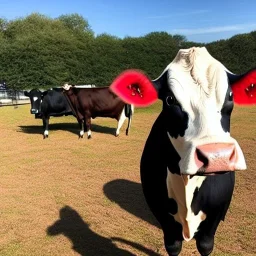 A cow wearing a suit and tie