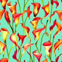 Calla Lily flower print, seamless pattern, pop art, small print, wallpaper