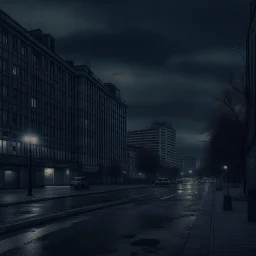 sad city scene, photo quality, dark colours