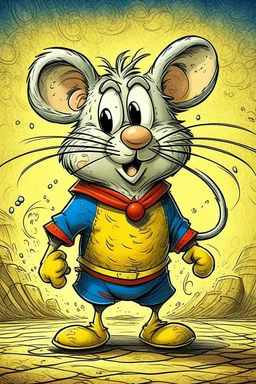 Mighty Mouse cartoon character Bosch painting style