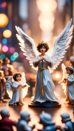 magazine cover, jubilee of god and the angels coming to the people of gremlins,bokeh like f/0.8, tilt-shift lens 8k, high detail, smooth render, down-light, unreal engine, prize winning